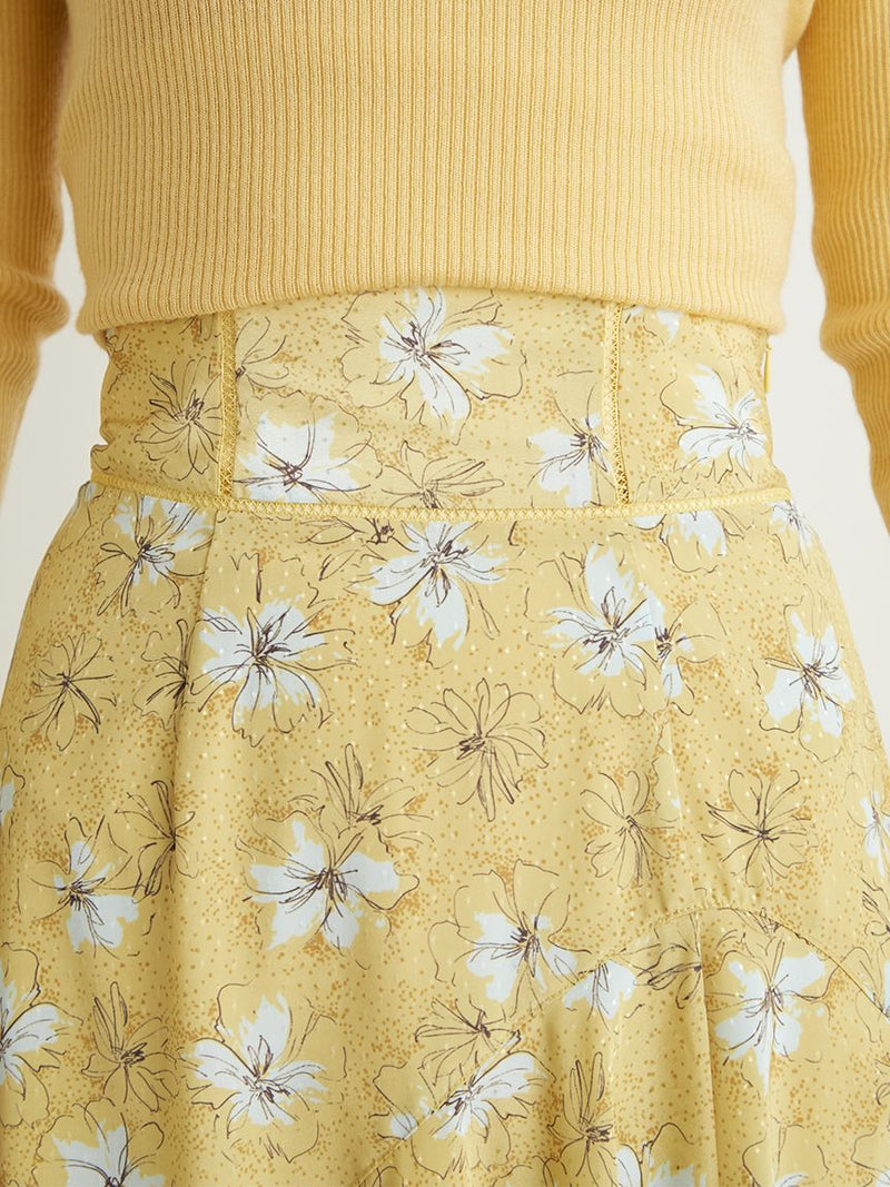 floral asymmetric skirt