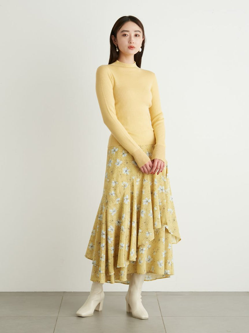 floral asymmetric skirt