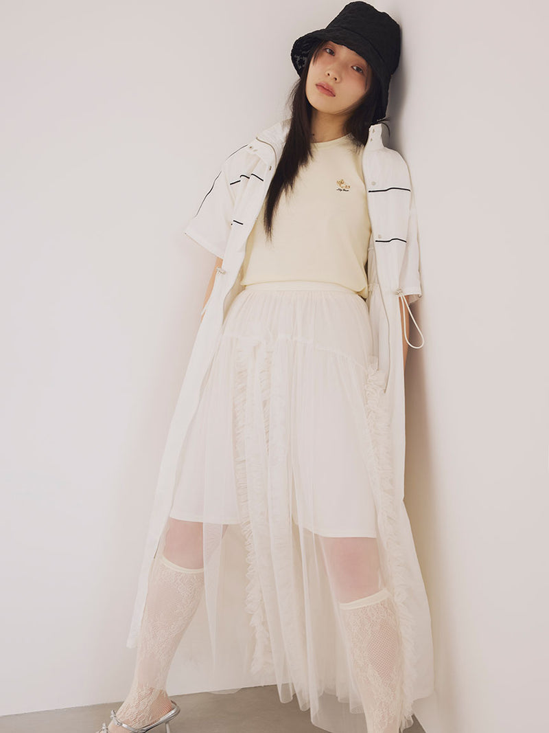 ruffle volume tulle skirt