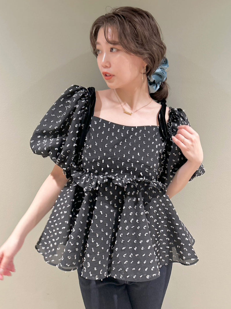 3way jacquard peplum bustier