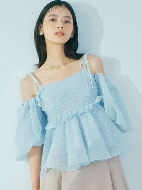 3way jacquard peplum bustier