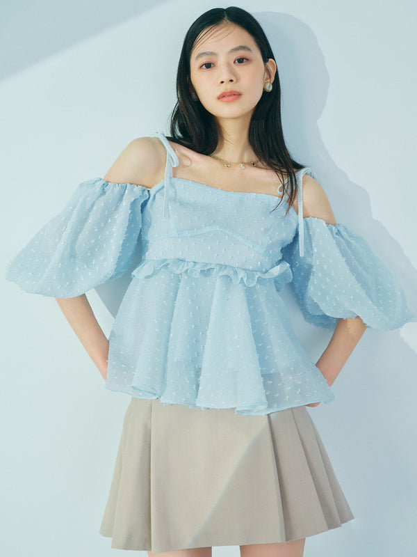 3way jacquard peplum bustier