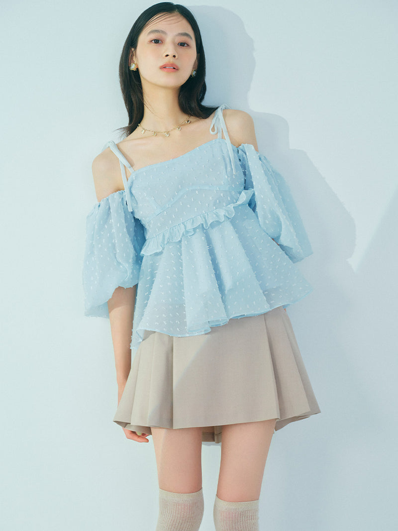 3way jacquard peplum bustier