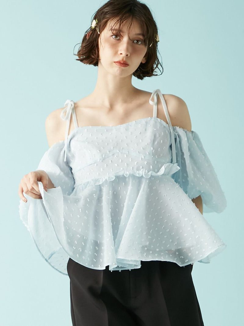 3way jacquard peplum bustier