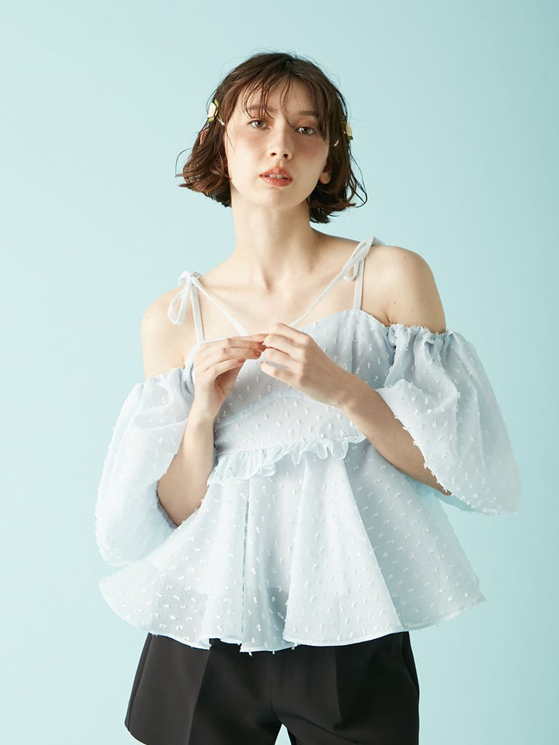 3way jacquard peplum bustier