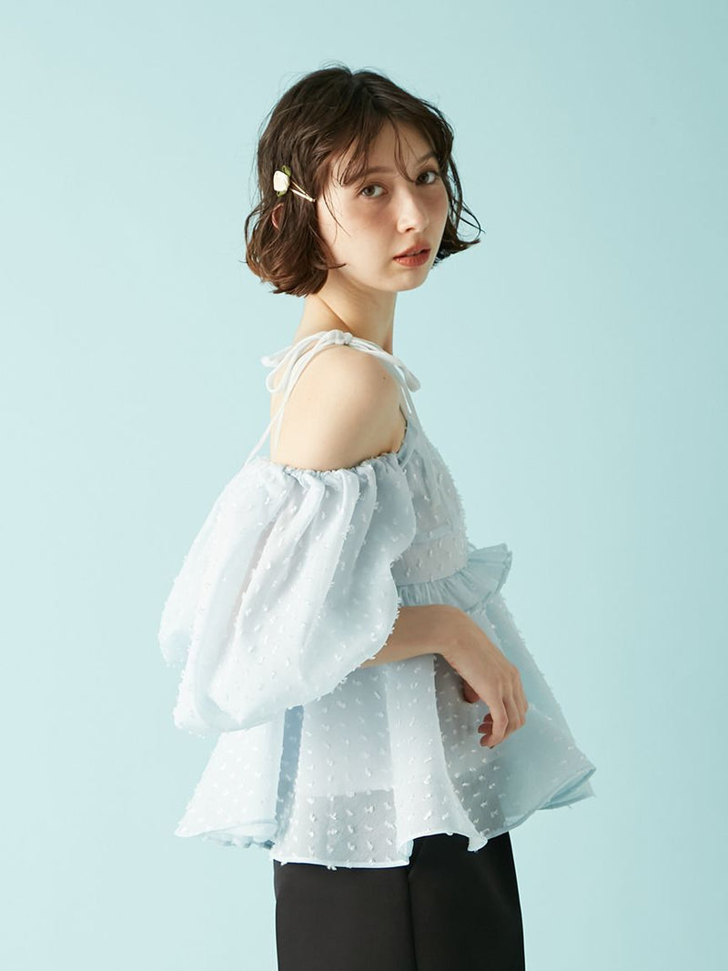 3way jacquard peplum bustier