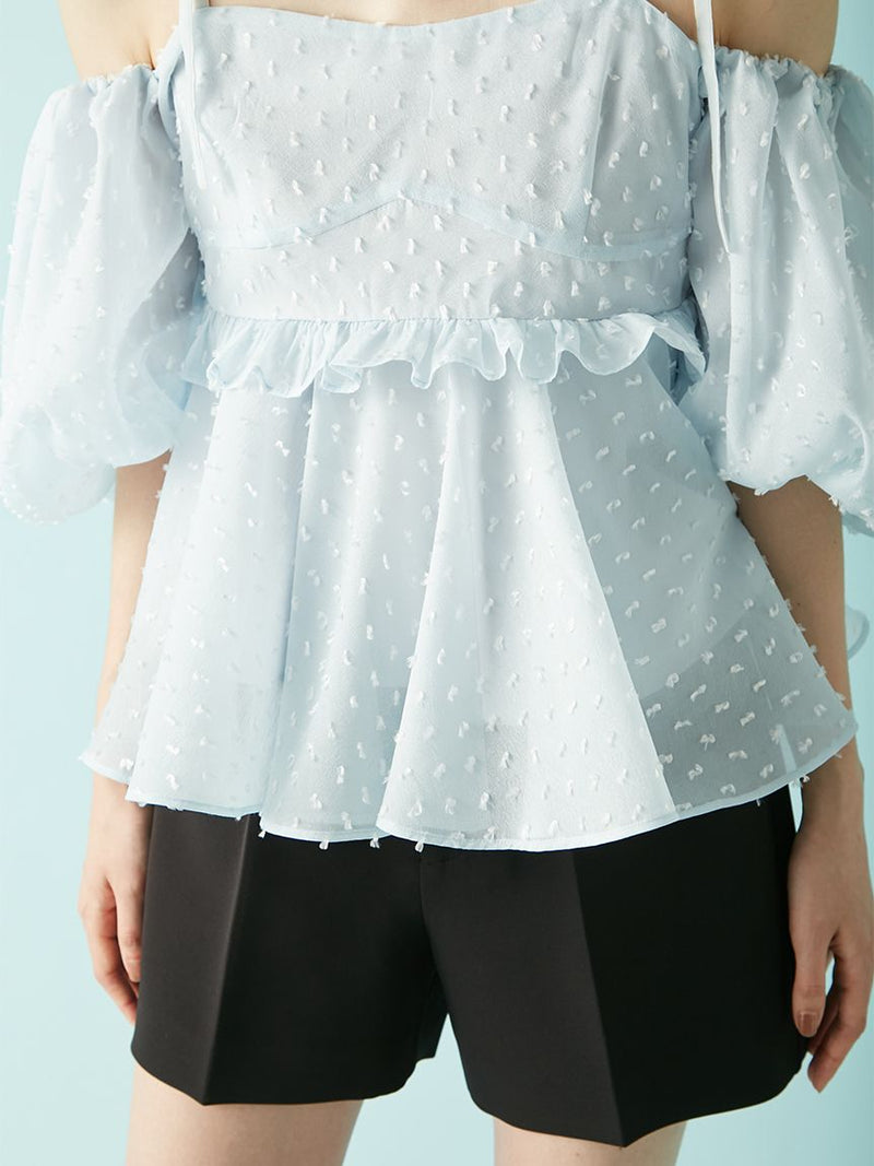 3way jacquard peplum bustier