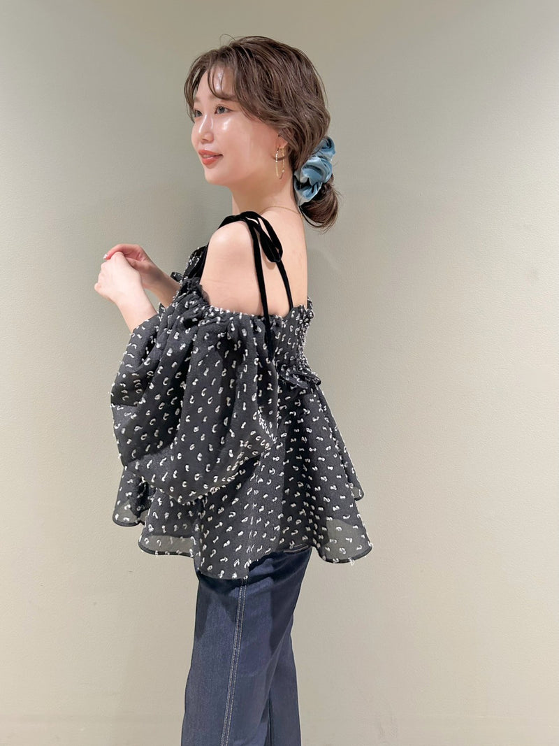 3way jacquard peplum bustier
