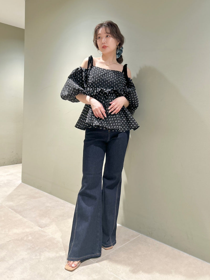 3way jacquard peplum bustier