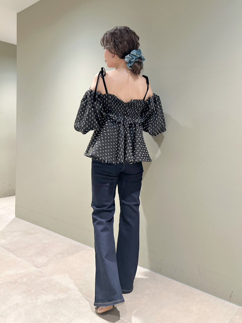 3way jacquard peplum bustier