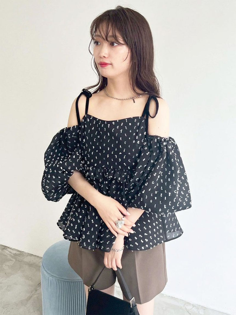 3way jacquard peplum bustier