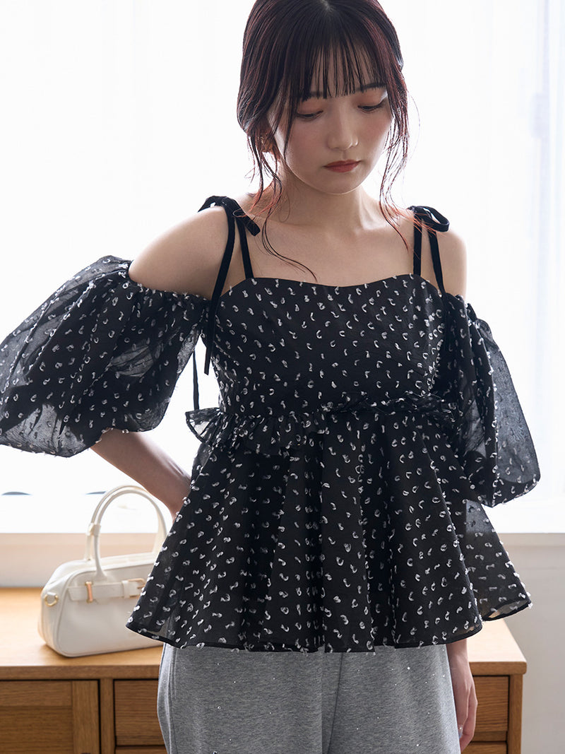 3way jacquard peplum bustier