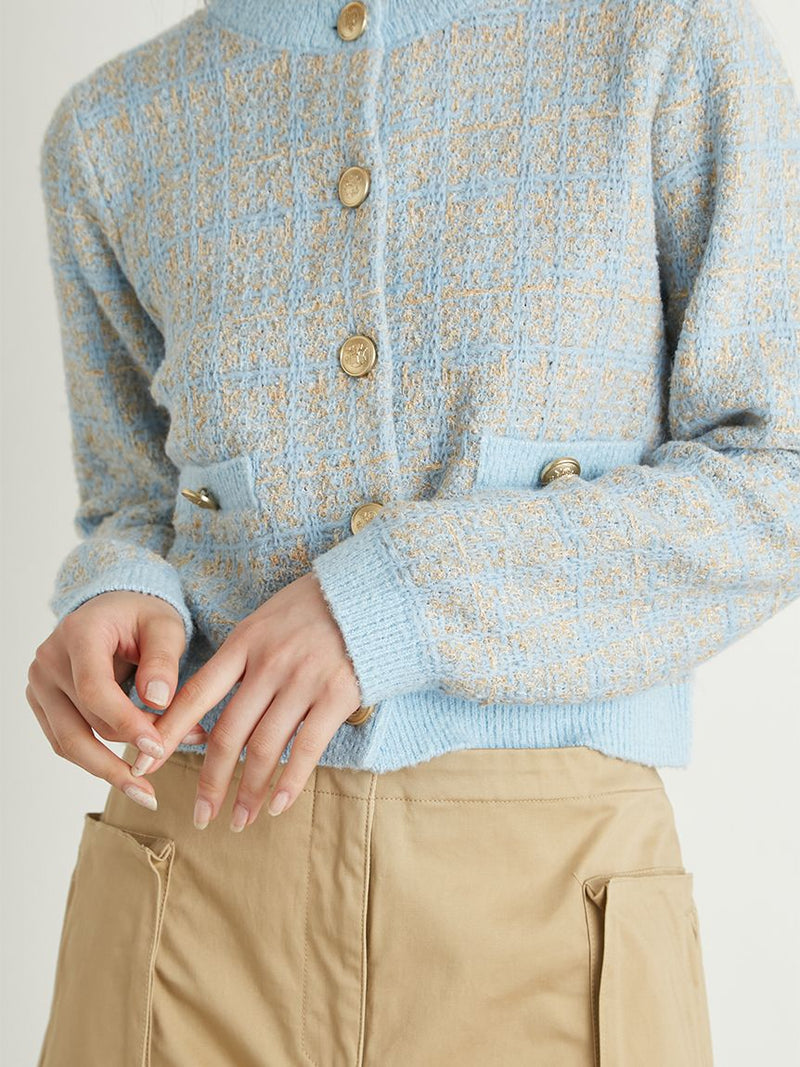 tweed knit cardigan