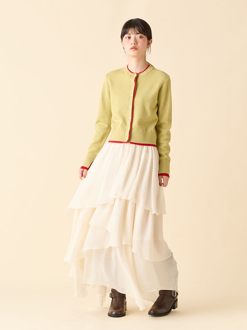 cashmere blend layered cardigan