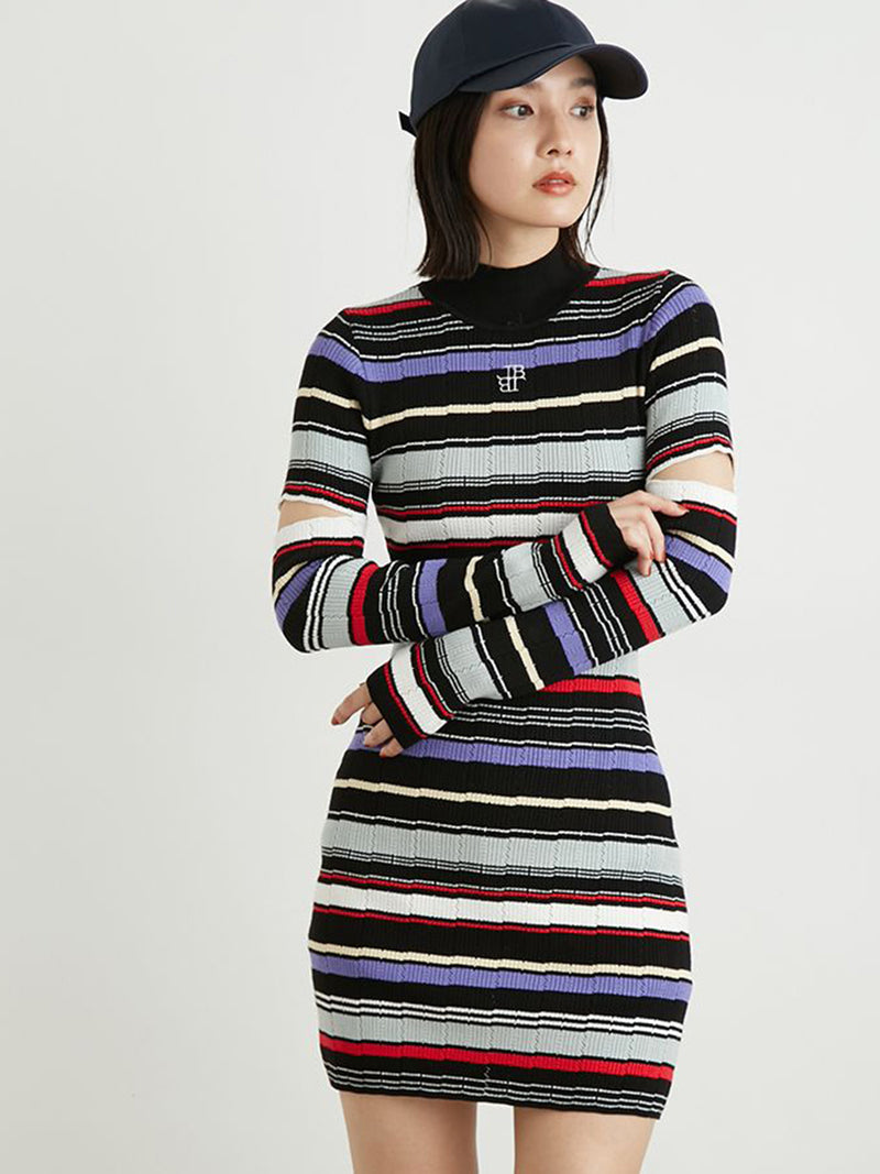 arm slit knit mini dress