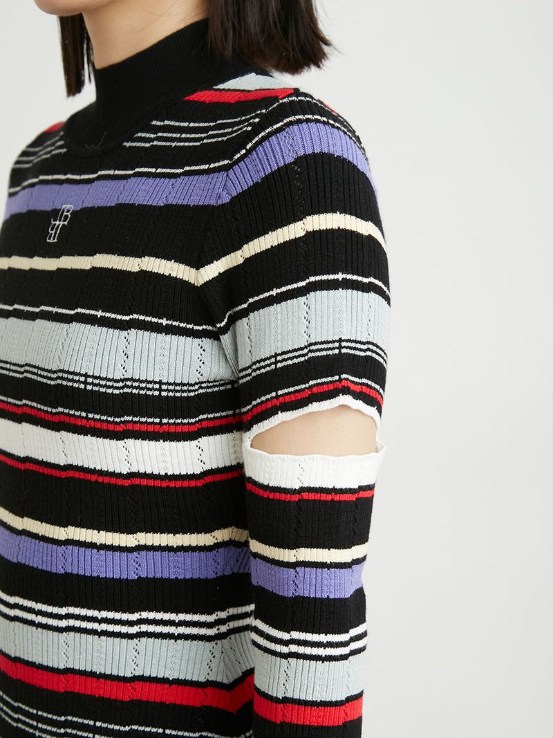 arm slit knit mini dress
