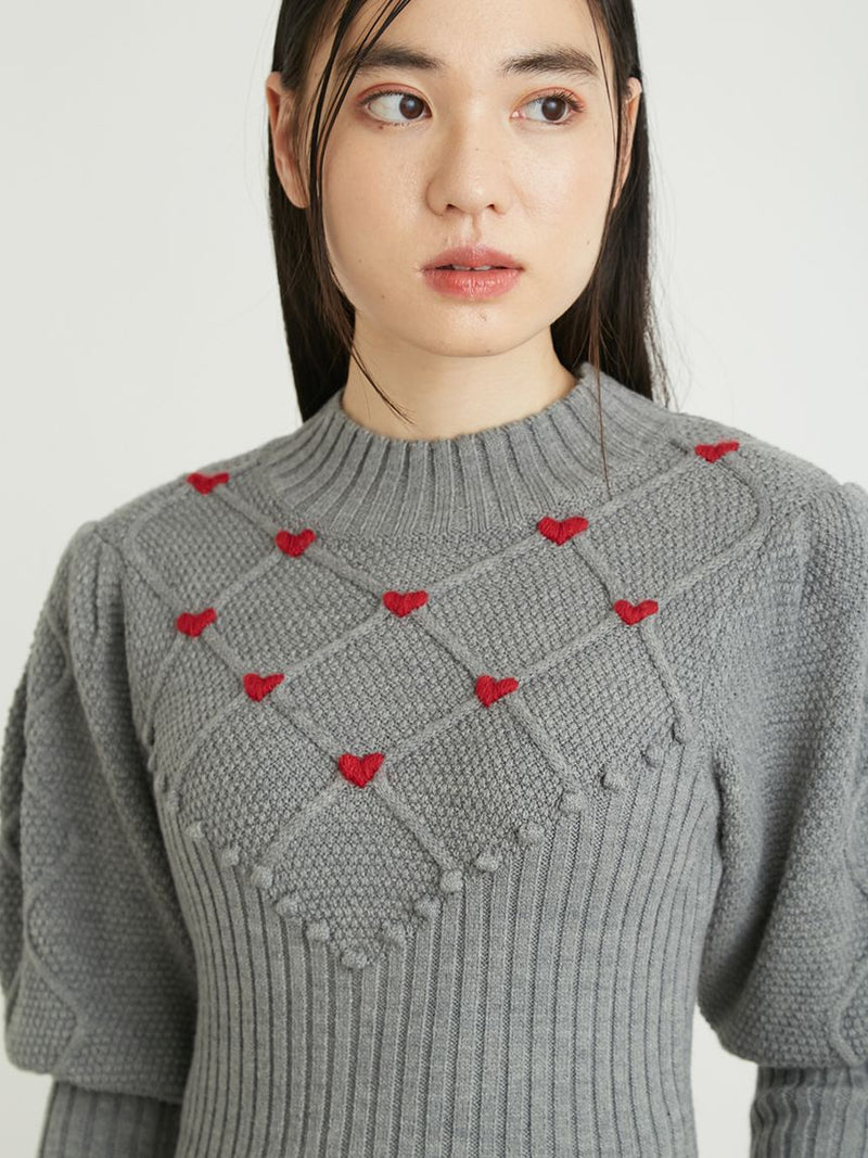 motif embroidered knit top