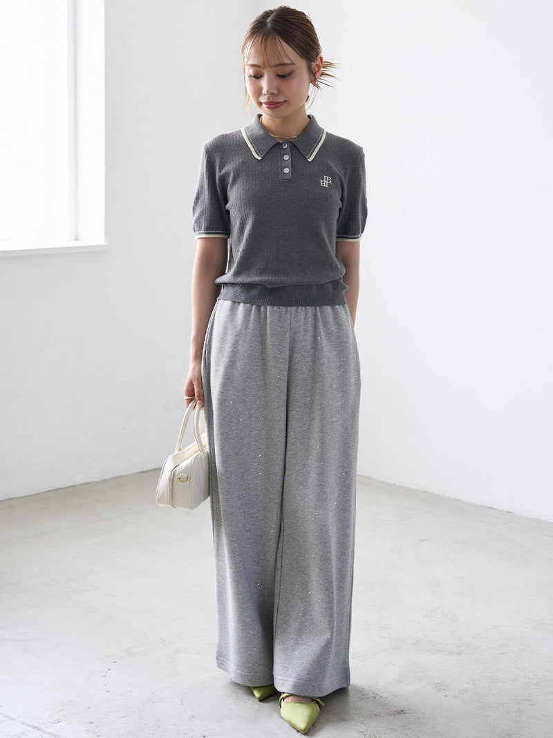 one-point knit polo shirt