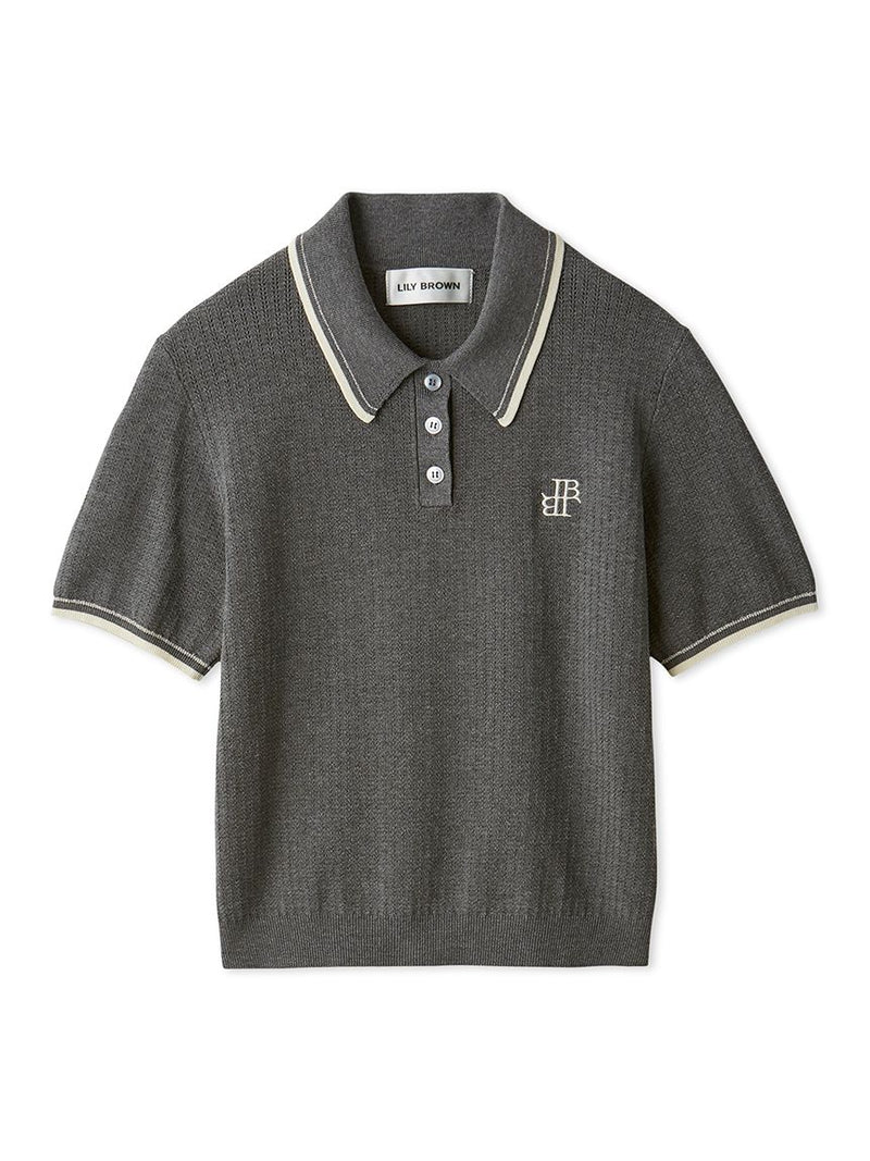 one-point knit polo shirt
