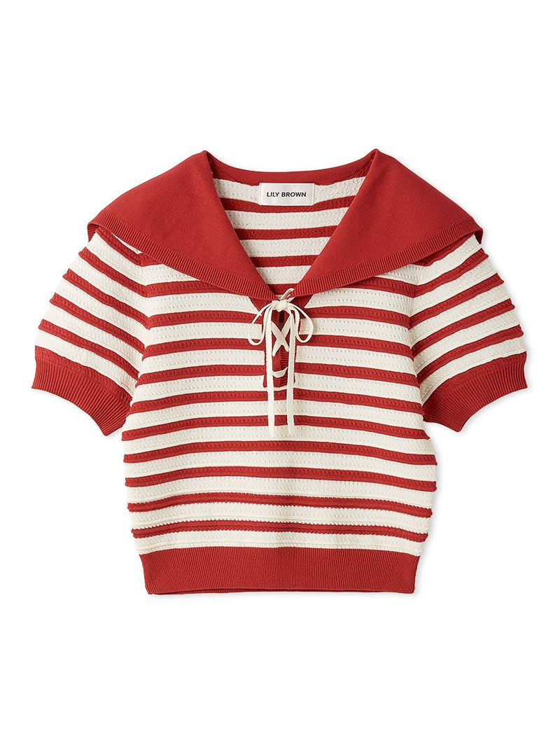 sailor collar knit top – ULAUNA online