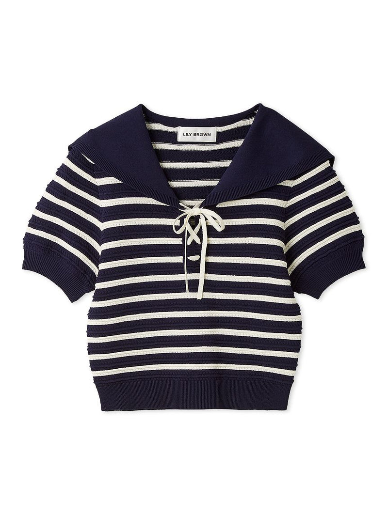 sailor collar knit top – ULAUNA online