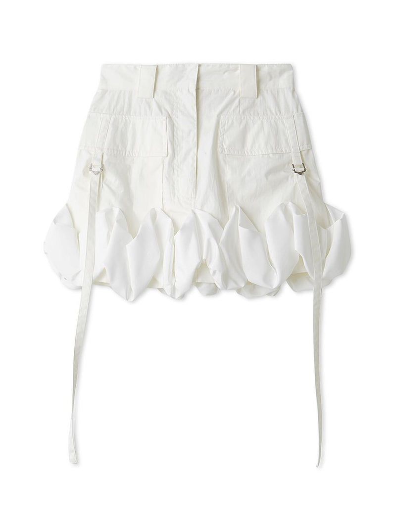 frilled cargo mini skirt