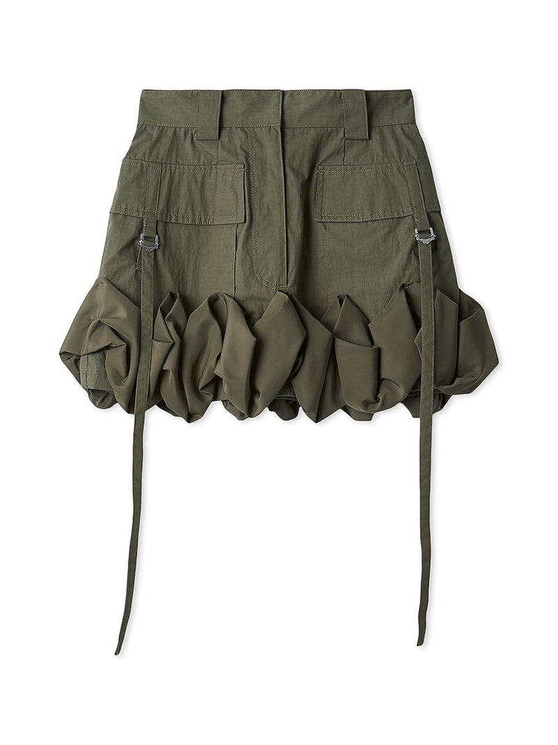frilled cargo mini skirt