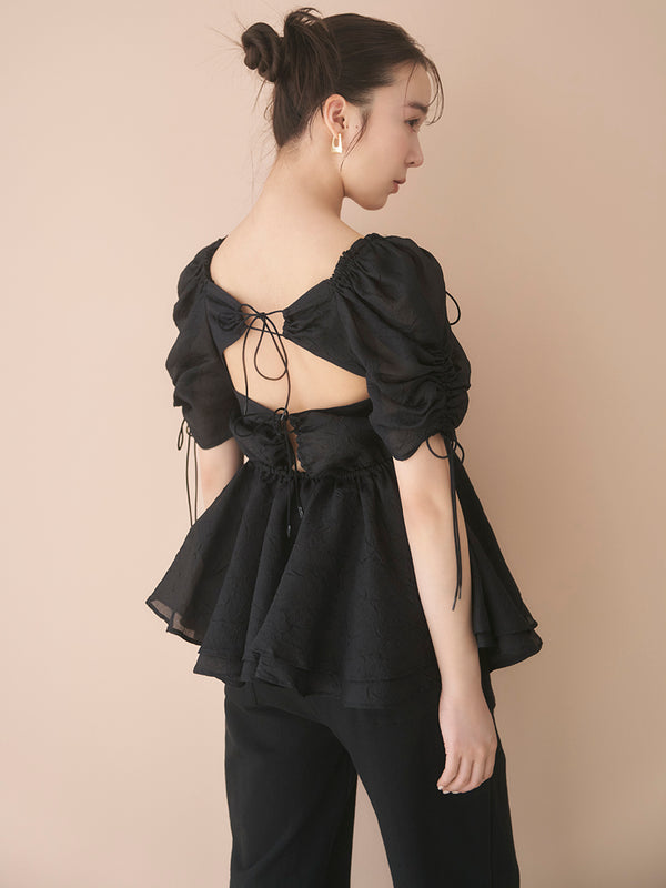 sheer ruched blouse