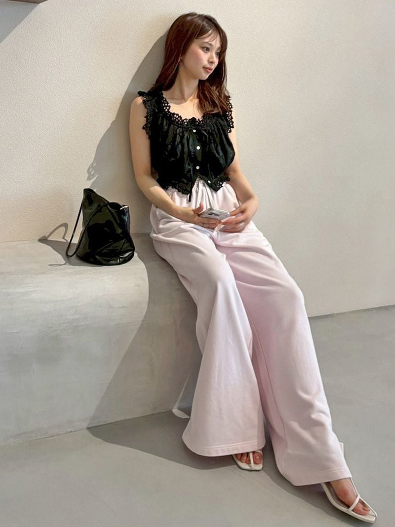 cropped cotton ruffle blouse