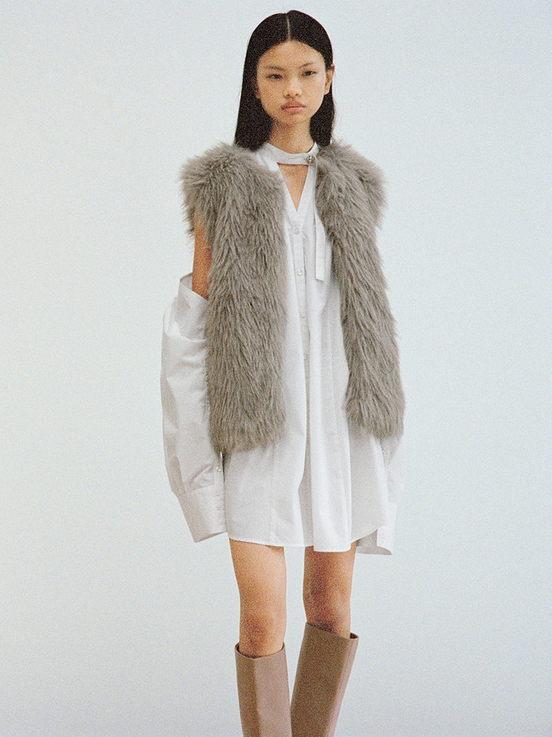 sustainable 2way shirt mini dress