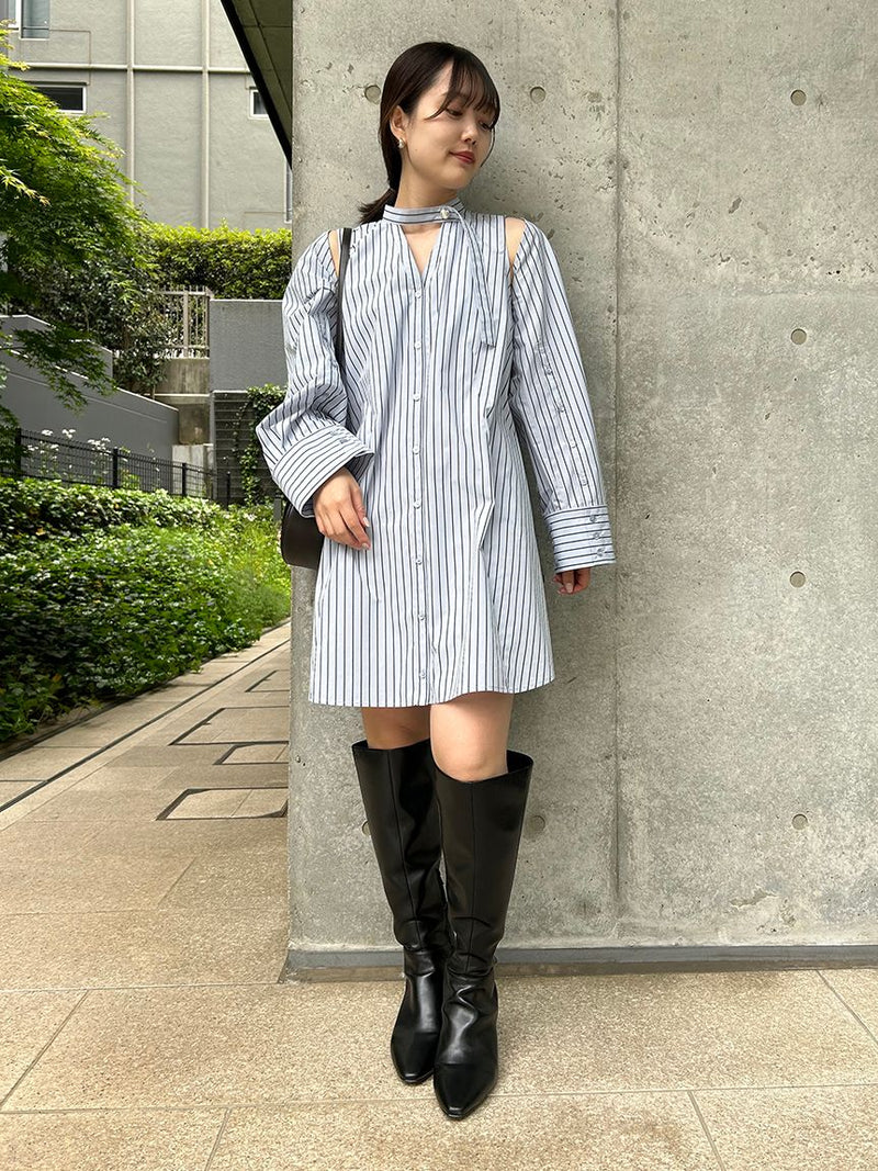 sustainable 2way shirt mini dress