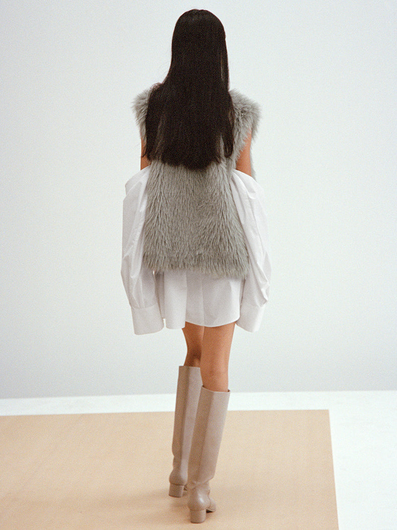 sustainable 2way shirt mini dress