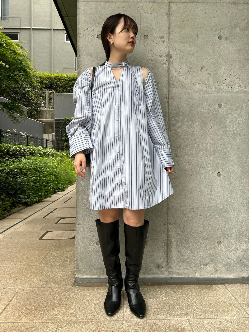sustainable 2way shirt mini dress