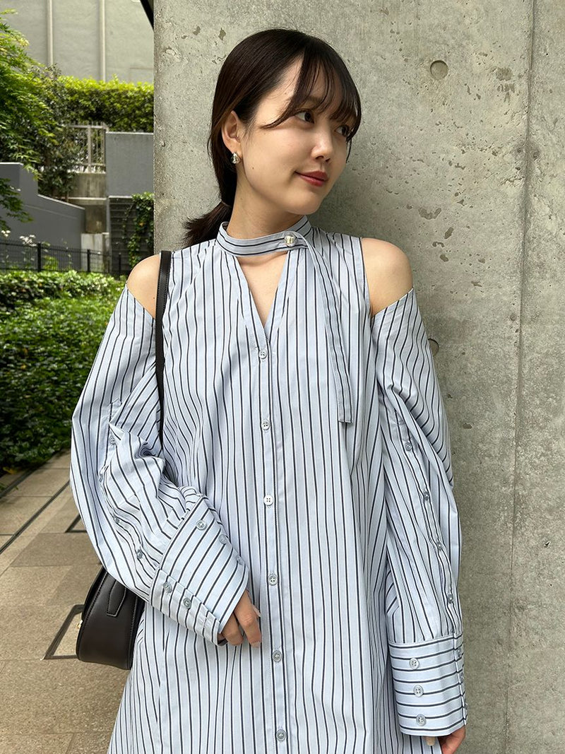 sustainable 2way shirt mini dress
