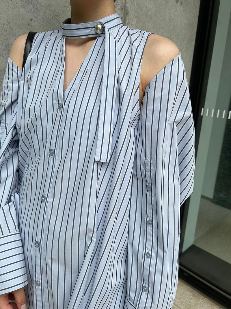 sustainable 2way shirt mini dress
