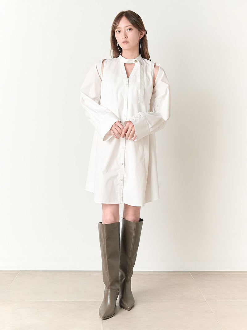 sustainable 2way shirt mini dress