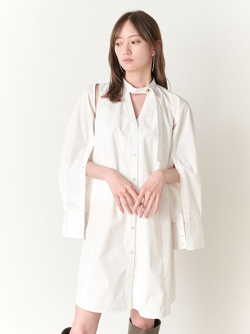 sustainable 2way shirt mini dress