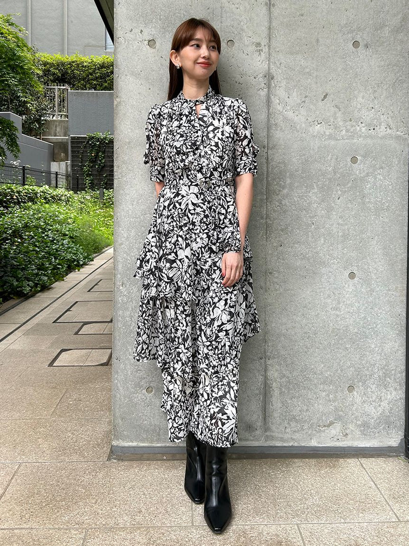 flower print tie dress