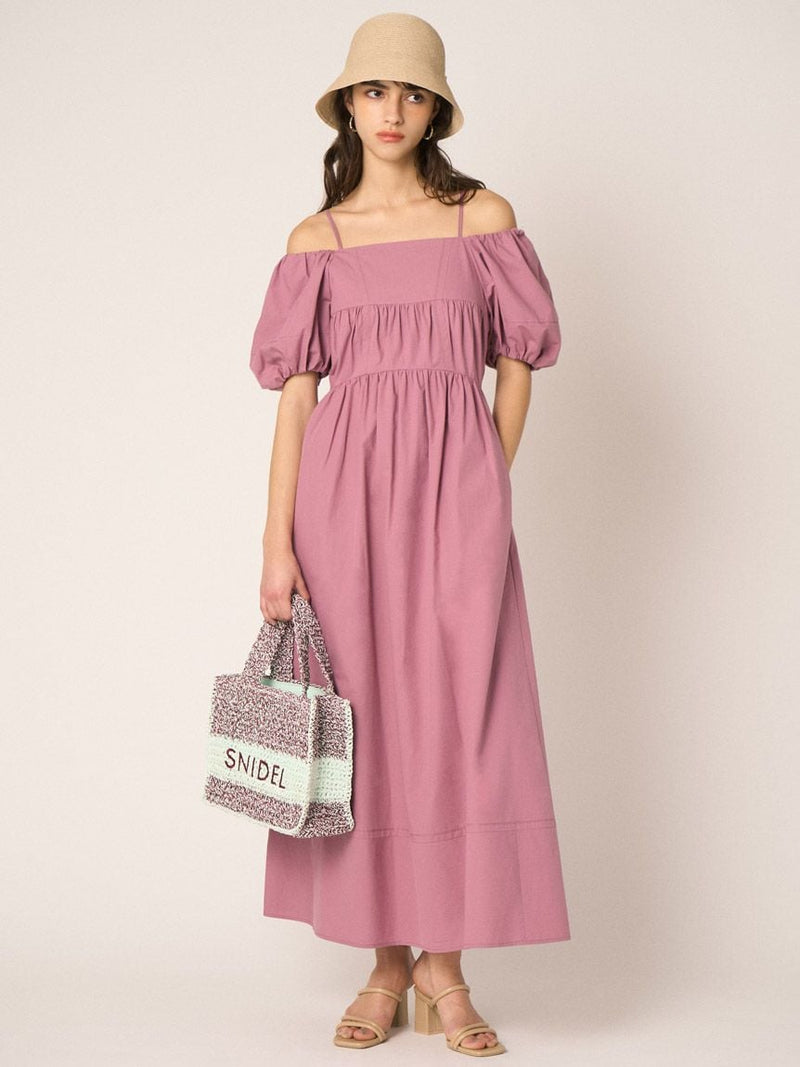 off-the-shoulder puff sleeve dress