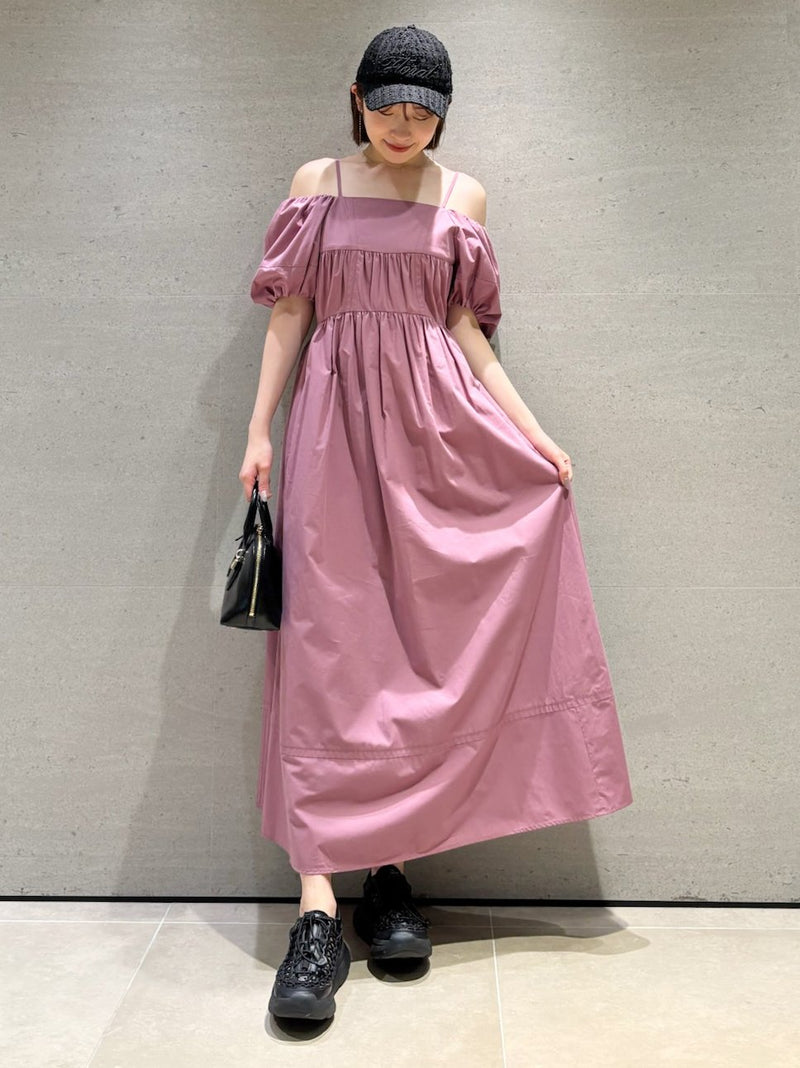 off-the-shoulder puff sleeve dress