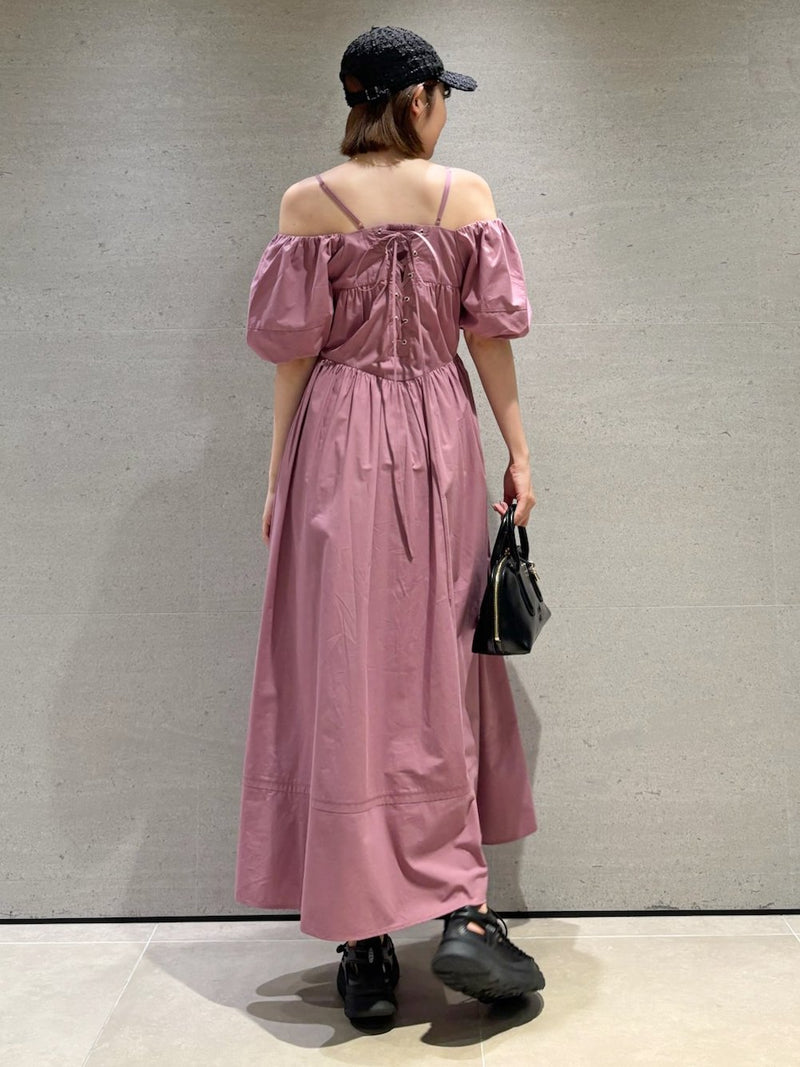 off-the-shoulder puff sleeve dress