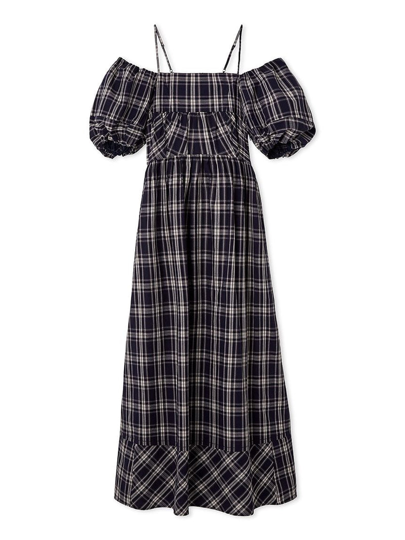 off-the-shoulder puff sleeve dress