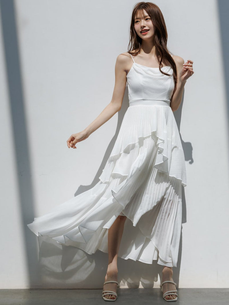asymmetrical tiered cami dress