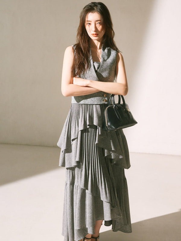 asymmetrical tiered cami dress