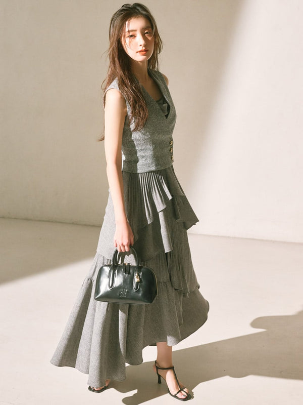 asymmetrical tiered cami dress
