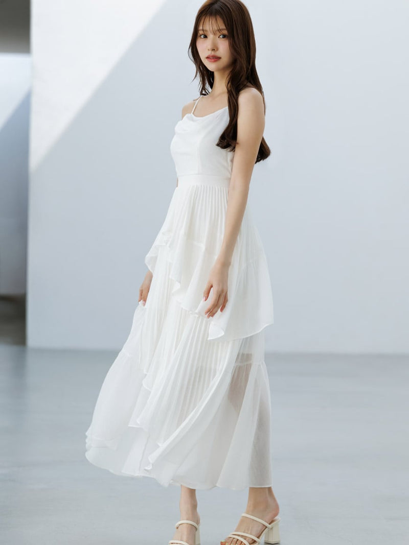 asymmetrical tiered cami dress