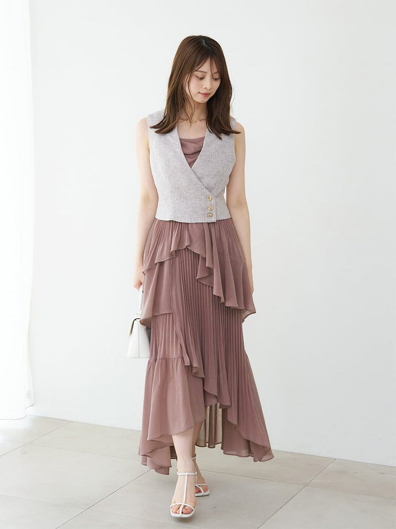 asymmetrical tiered cami dress