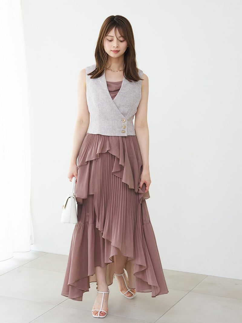 asymmetrical tiered cami dress
