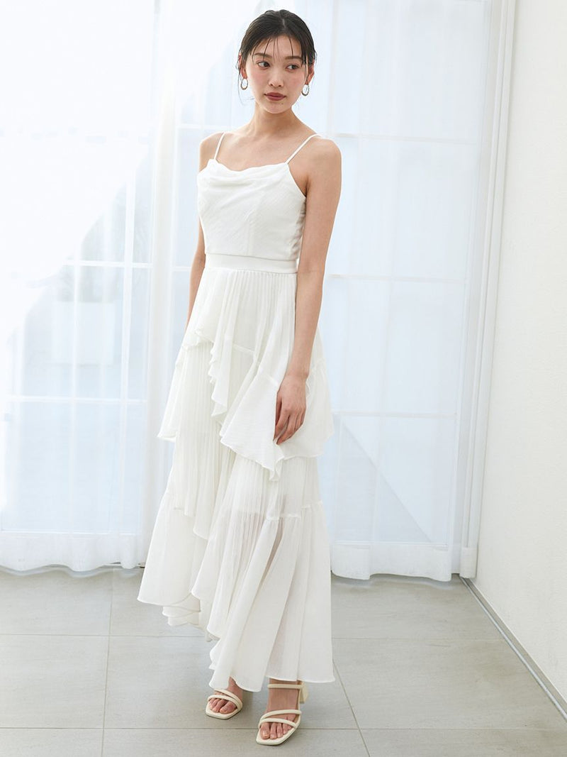 asymmetrical tiered cami dress