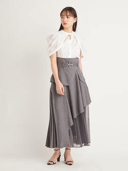 bit pleat switching skirt